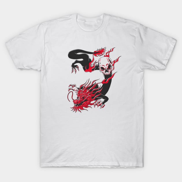 DRAGON BLACK AND RED T-Shirt by GreatSeries